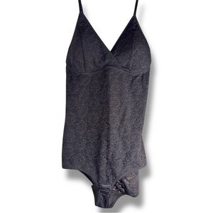 Black Floral Lace Bodysuit Scrunch Butt NWOT